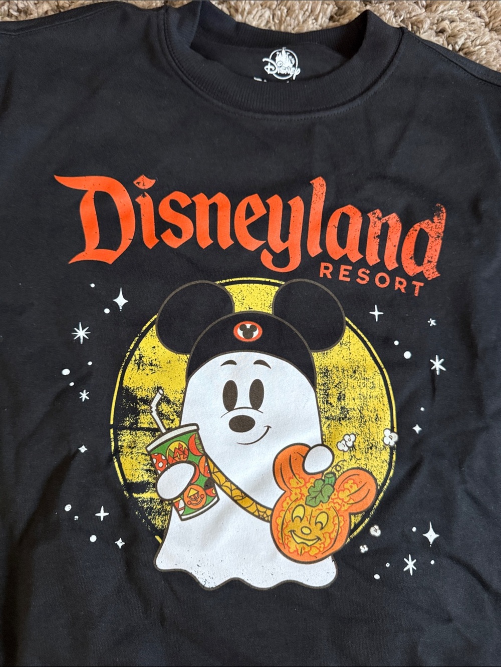 Disneyland Resort Black Halloween Ghost Mickey Graphic Sweatshirt